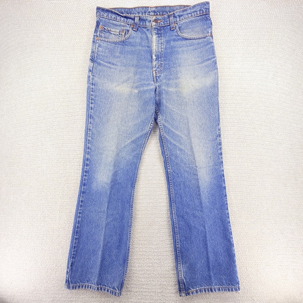 Vintage Levi's 517 Jeans Mens 34x30 Bootcut Blue Denim Red Tab 100% Cotton